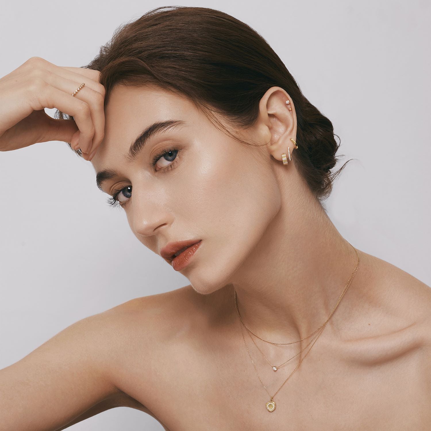 RAVEN | Bead Set Lab Grown Diamond Sleek Hoop Earring