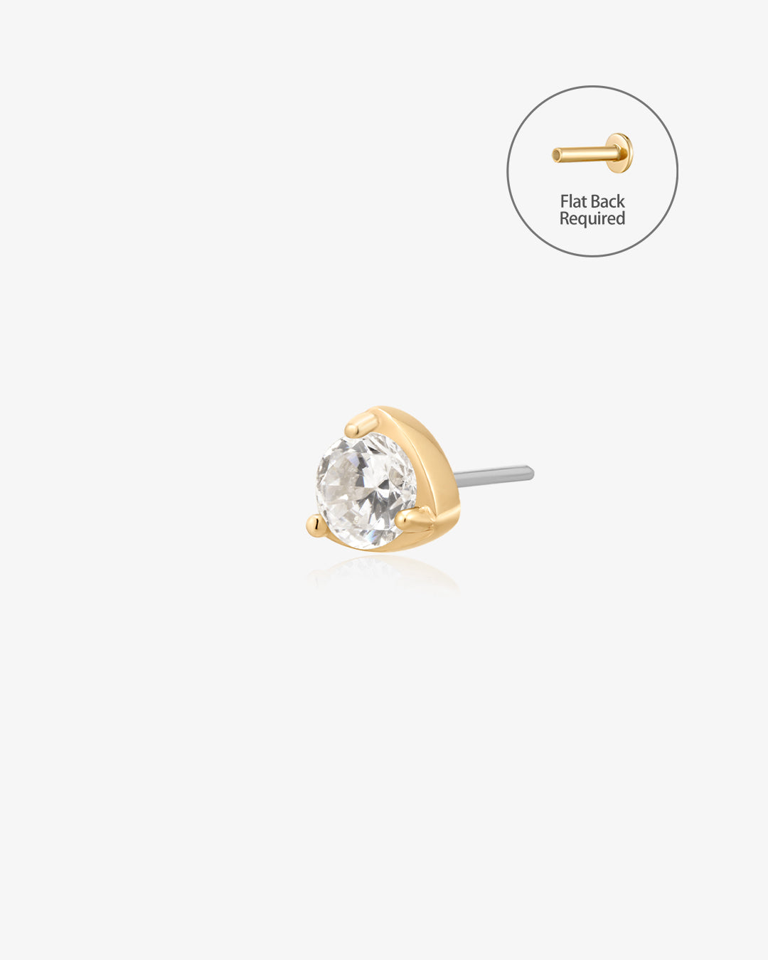 SERAPHINA | Lab Grown Diamond Threadless Flatback Earring