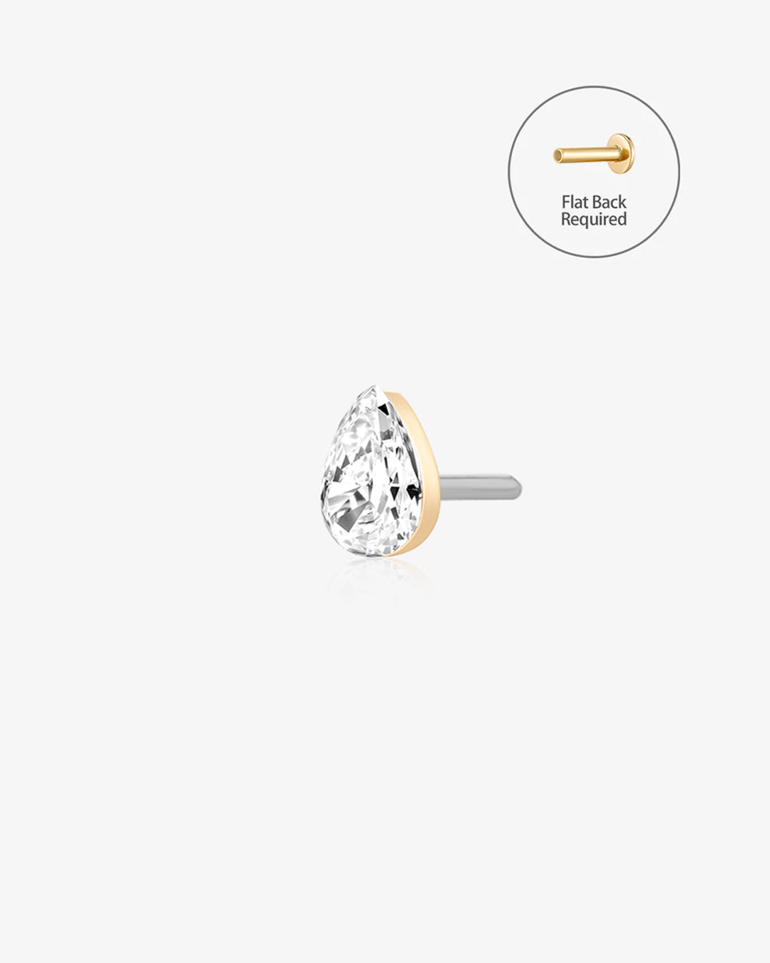 Pear Lab-Grown Diamond Threadless End