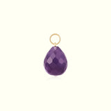 14K Solid Gold Crystal Charm Necklace for healing