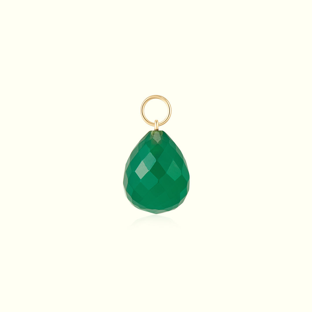 14K Solid Gold Crystal Charm Necklace for healing