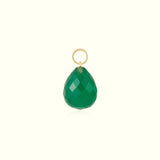 14K Solid Gold Crystal Charm Necklace for healing