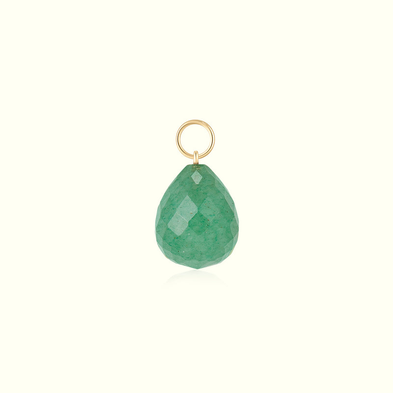14K Solid Gold Crystal Charm Necklace for healing