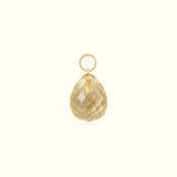14K Solid Gold Crystal Charm Necklace for healing