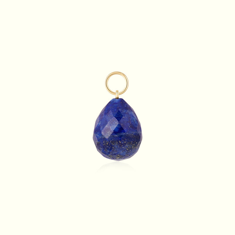 14K Solid Gold Crystal Charm Necklace for healing