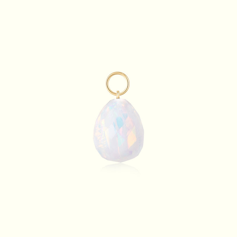 14K Solid Gold Crystal Charm Necklace for healing