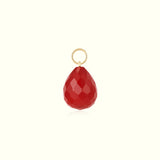 14K Solid Gold Crystal Charm Necklace for healing