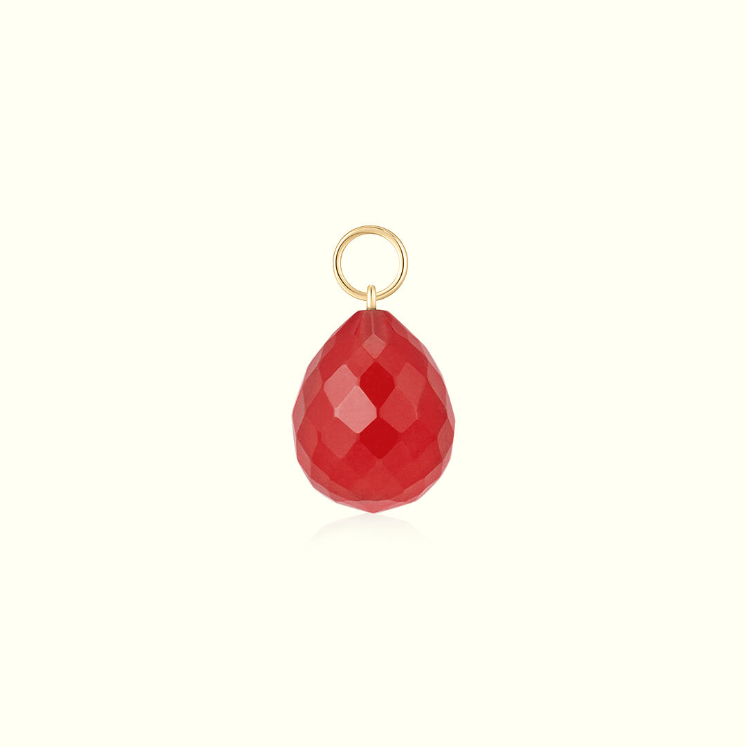 14K Solid Gold Crystal Charm for healing