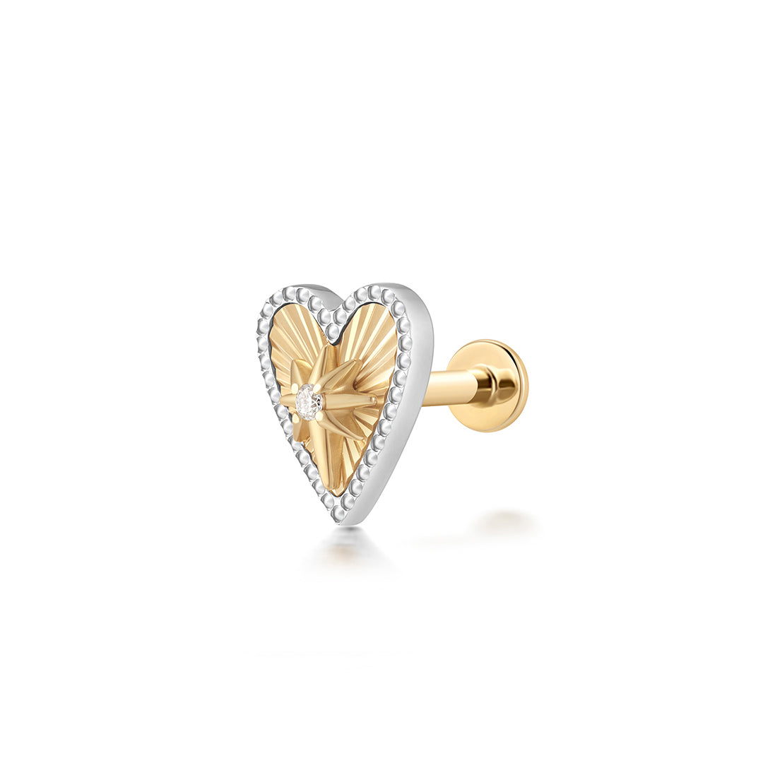 PETUNIA | Lab Grown Diamond Fluted Heart Threaded Flatback