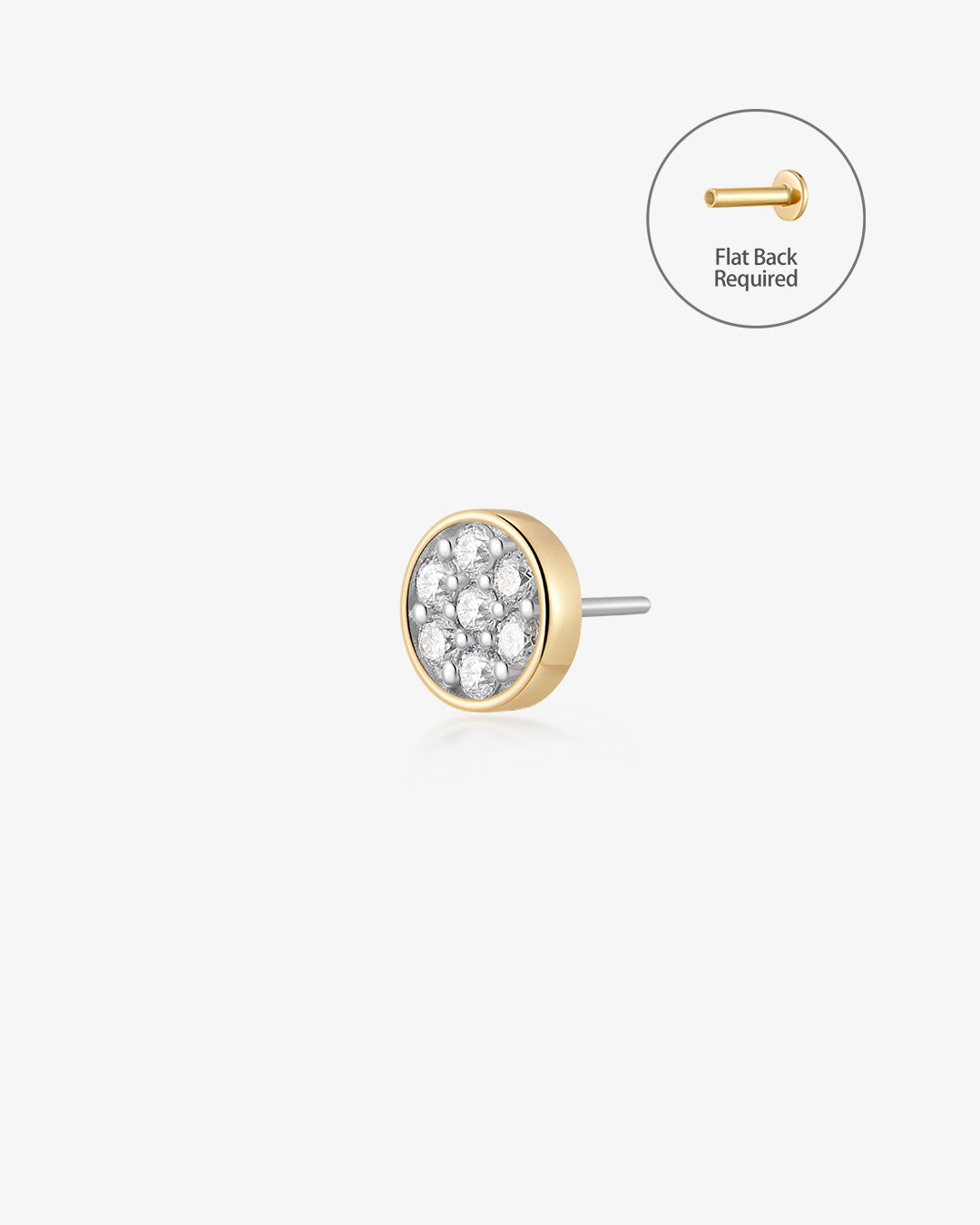 PRADIA | Lab Grown Diamond Threadless Flatback Earring