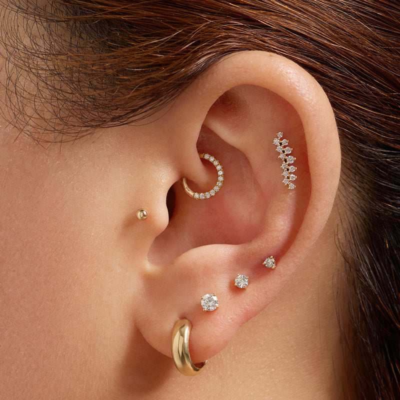 REESE | Lab Grown Diamond Threadless Flatback Earring