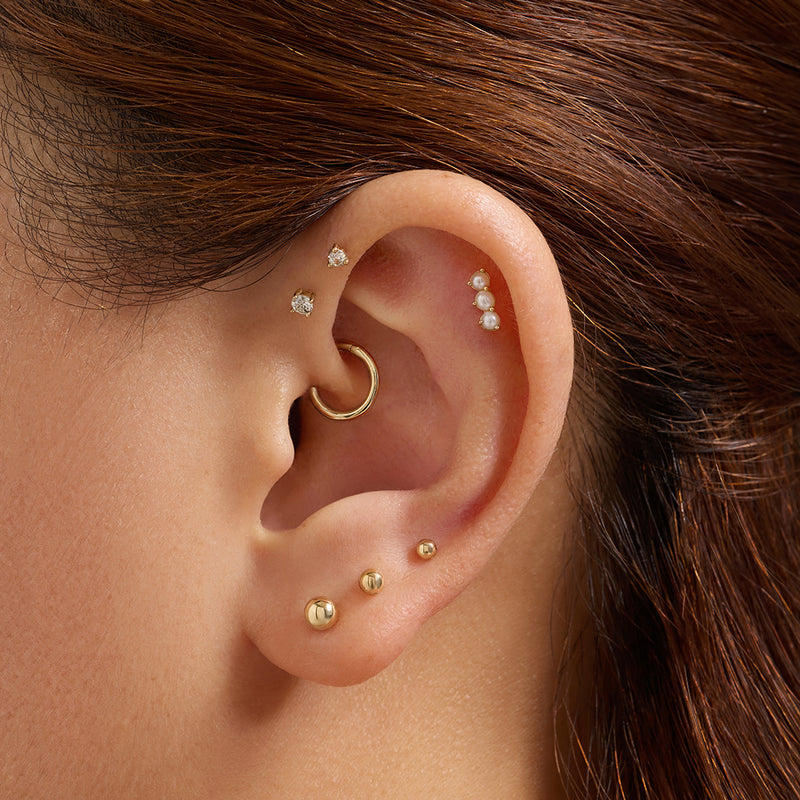 KYNSLEE | Triple Pearl Threadless Flatback Earring