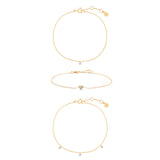 Diamond & Heart Bracelet Set