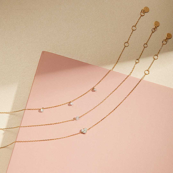 Diamond & Heart Bracelet Set