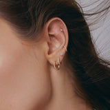 Diamond & Heart & Huggie Earring Set