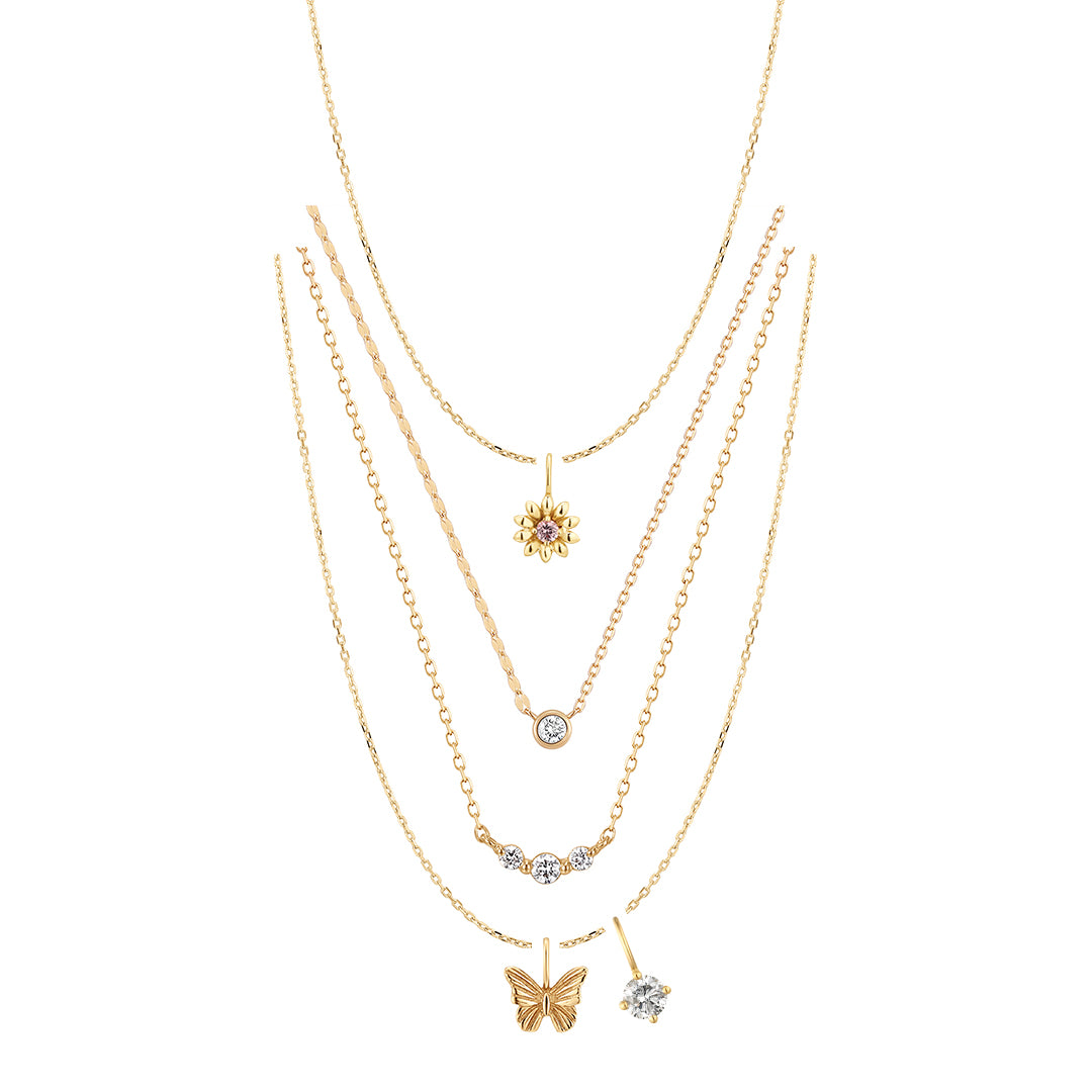 Diamond & Symbolic Charms Necklace Set