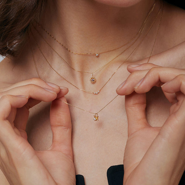 Diamond & Symbolic Charms Necklace Set
