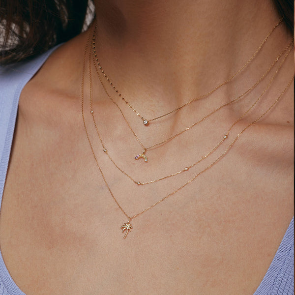 Diamond & Vibrant Paradise Charm Necklace Set