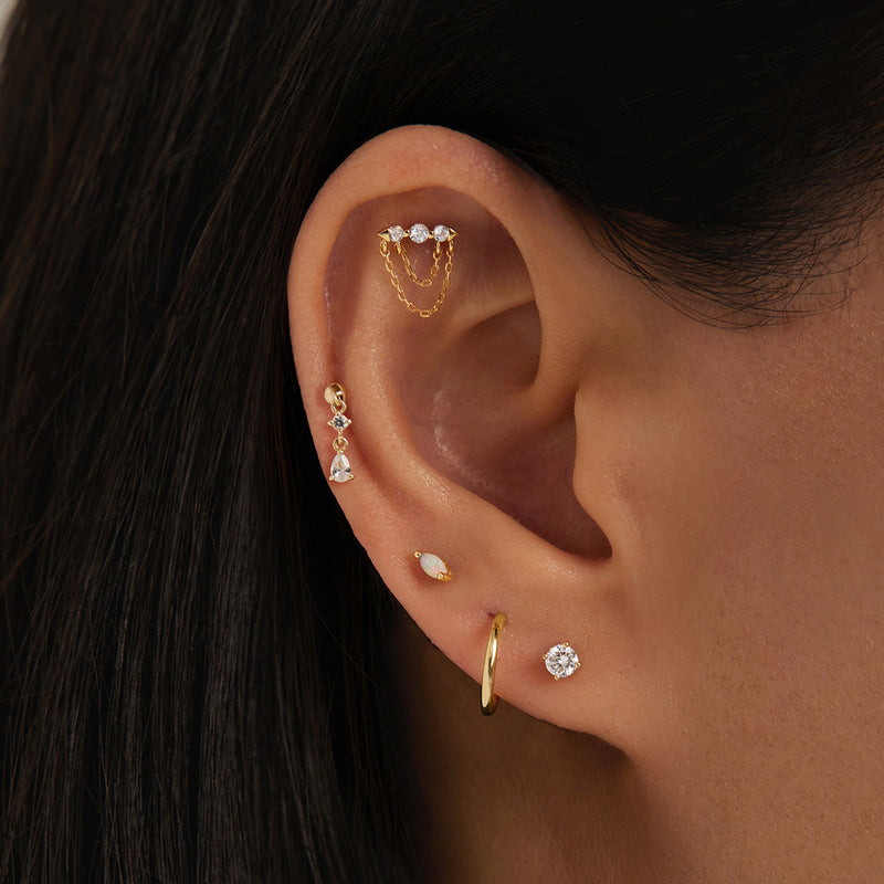REESE | Lab Grown Diamond Threadless Flatback Earring