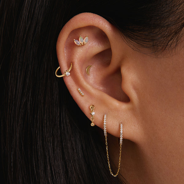 TATUM | Lab Grown Diamond Drop Threadless Flatback Earring