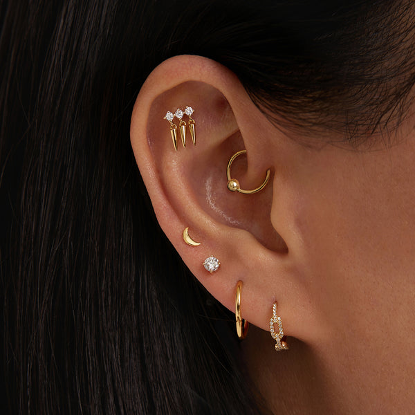 EMERSON | Lab Grown Diamond Triple Drop Threadless Flatback Earring