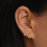 REAGAN | Lab Grown Diamond Dangling Threadless Flatback Earring