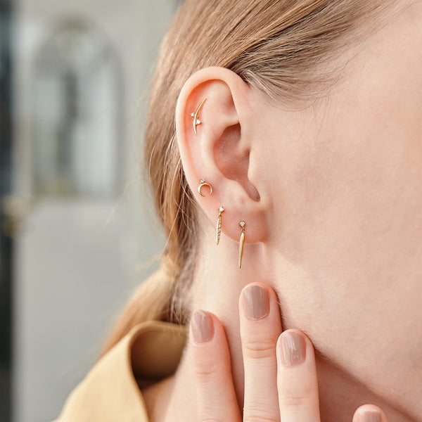 GLORIA | Diamond Arc Single Piercing Earring