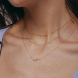 Pear Shape & Triple Diamond Snake Necklace Set