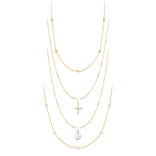 Pearl & Diamond Necklace Set