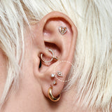 SKYLAR | Diamond Evil Eye Threadless Flatback Earring