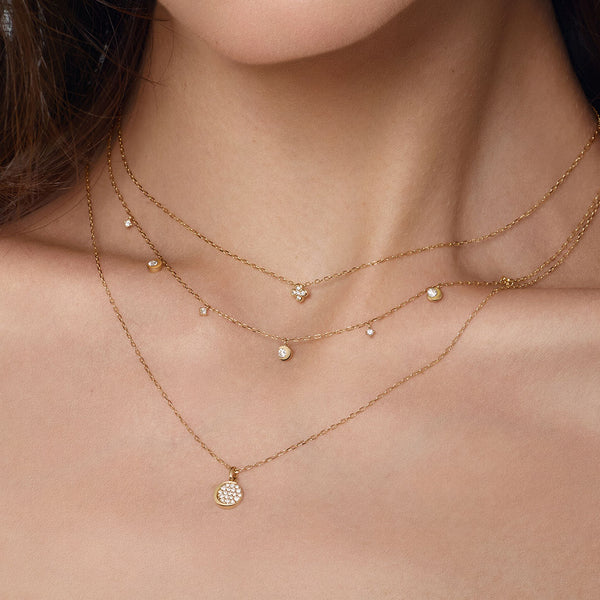 SOLARA | Bezel Half Moon Lab Grown Diamond Necklace