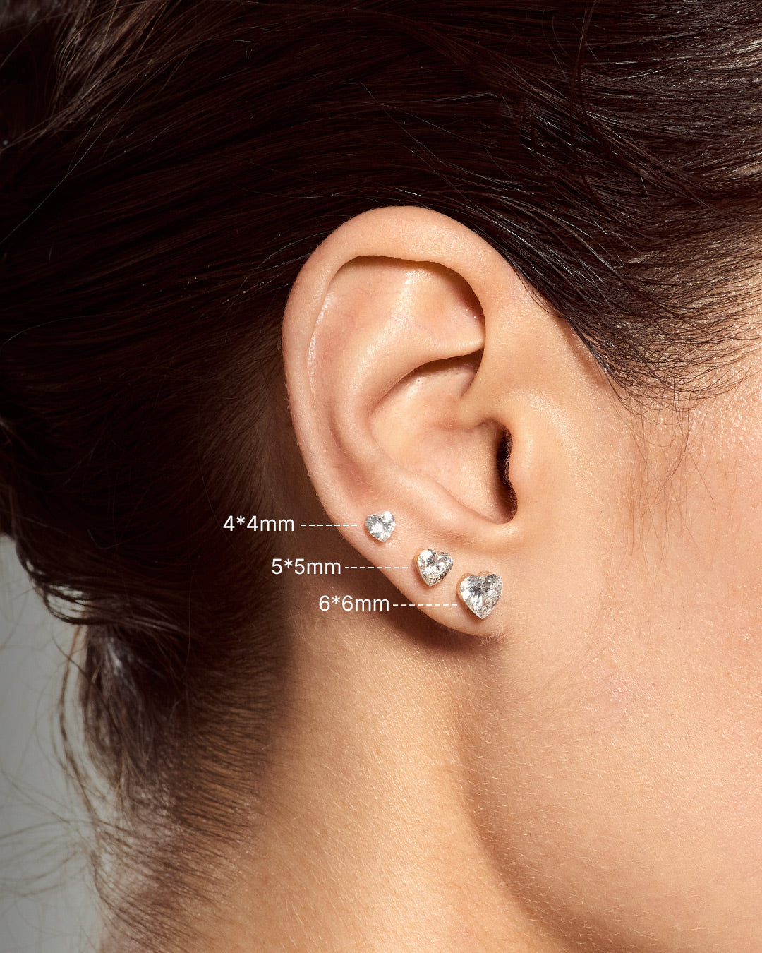 Heart Lab Grown Diamond Flatback Stud
