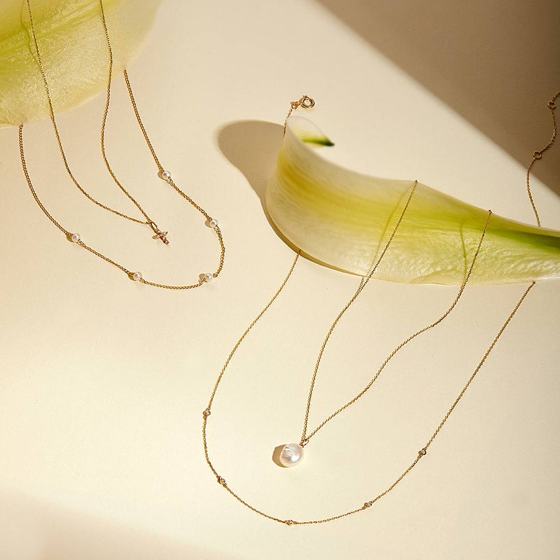 Pearl & Diamond Necklace Set