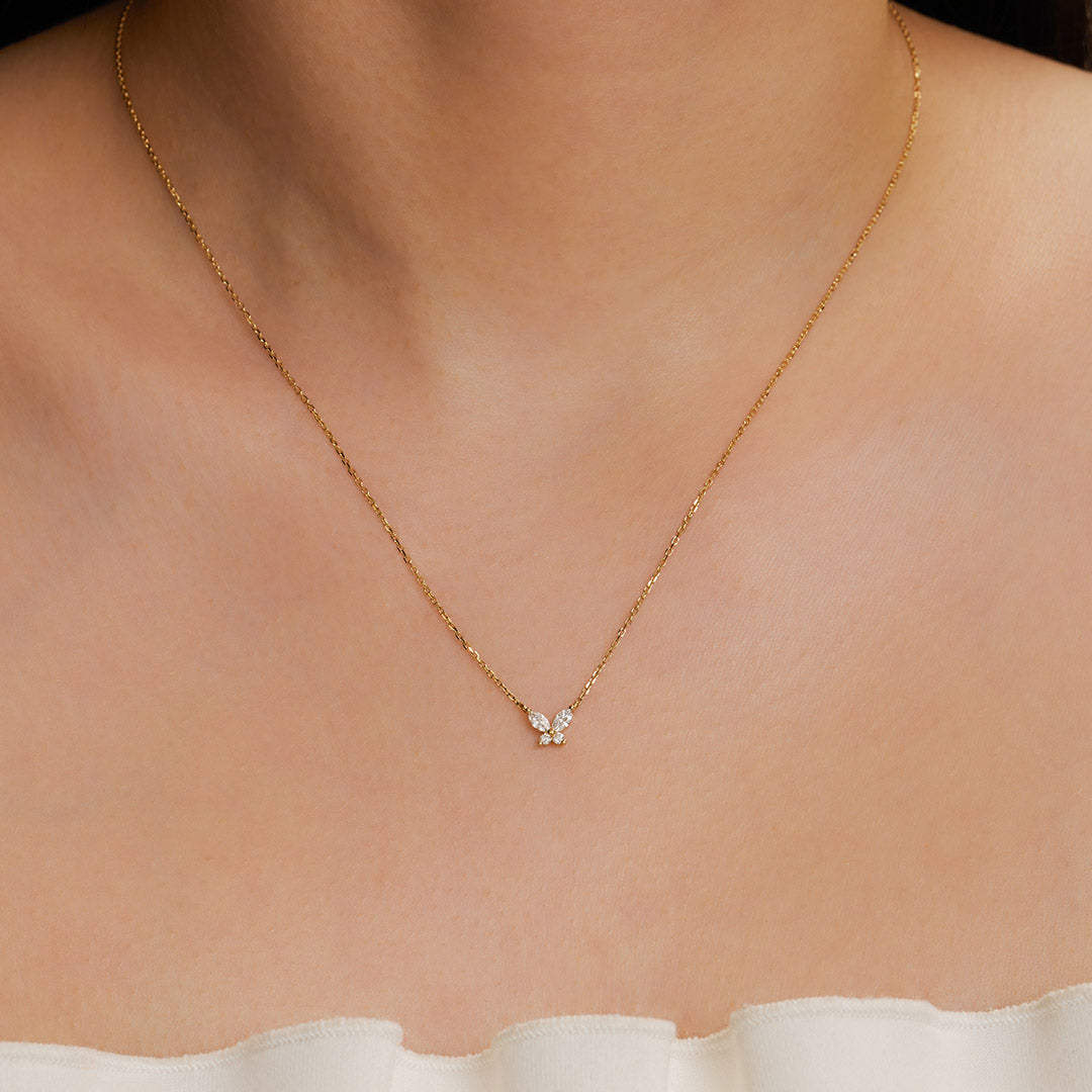 aurelie gi Marquise Lab Grown Diamond Butterfly Necklace