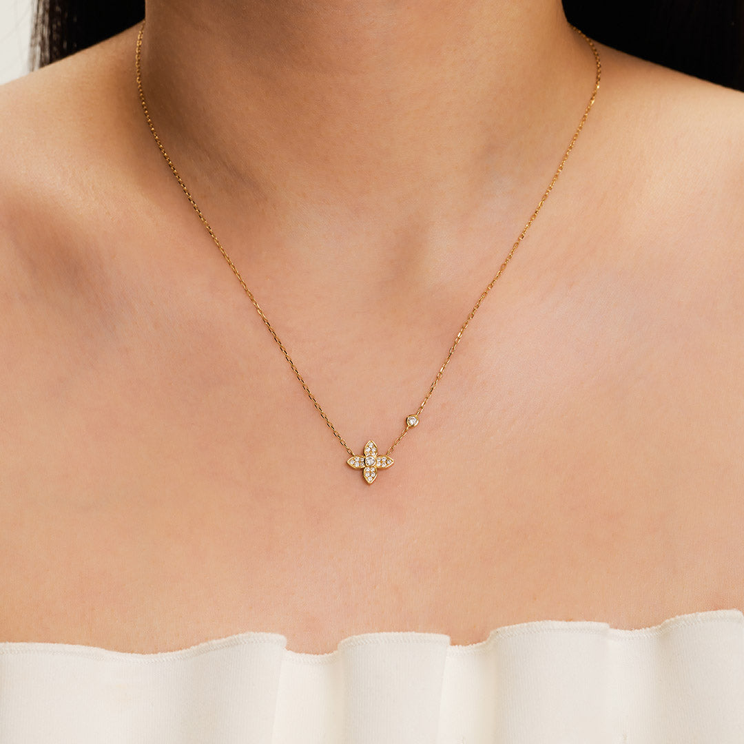 KLOEY | Lab Grown Diamond Clover Necklace