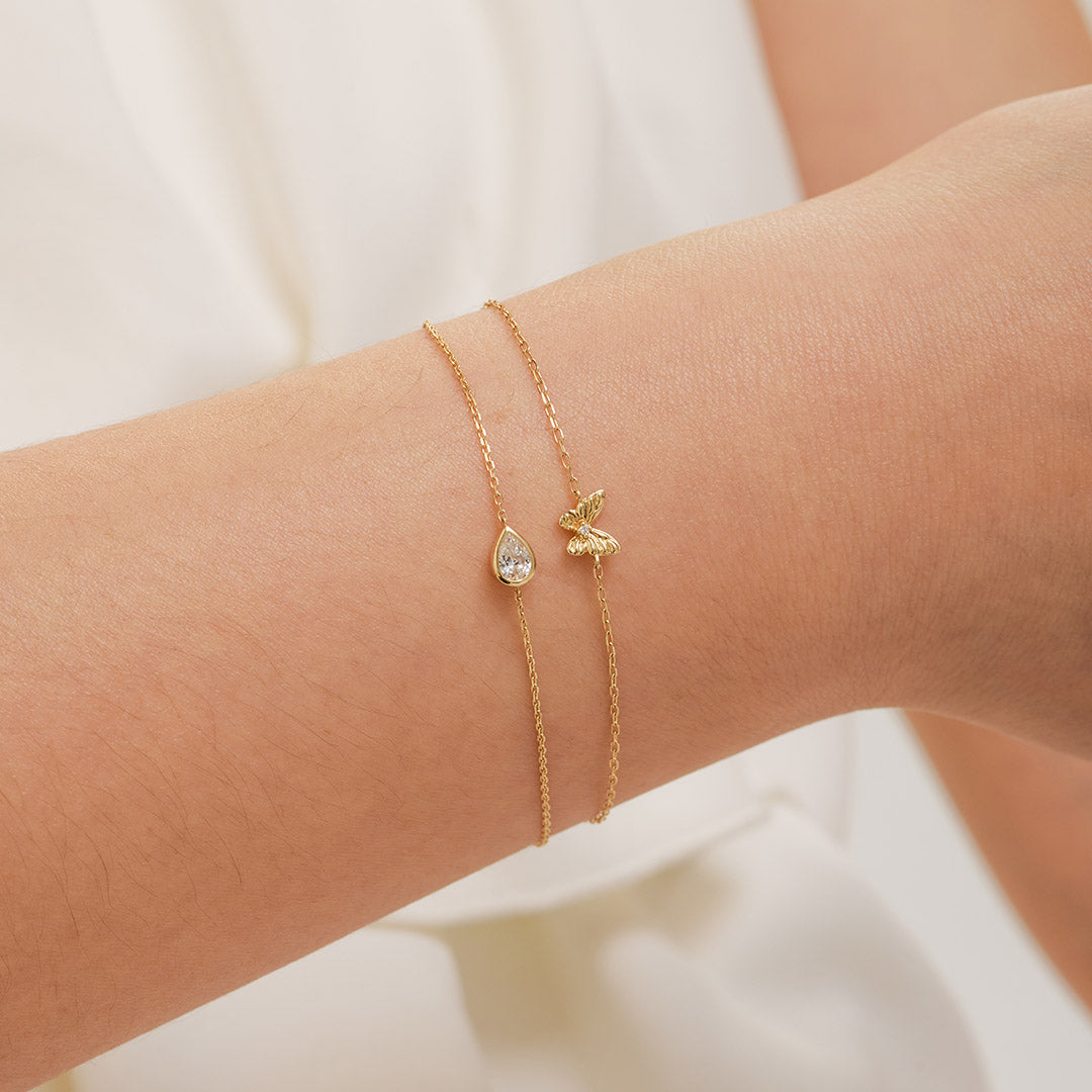 aurelie gi Lab Grown Diamond Accent Butterfly Bracelet