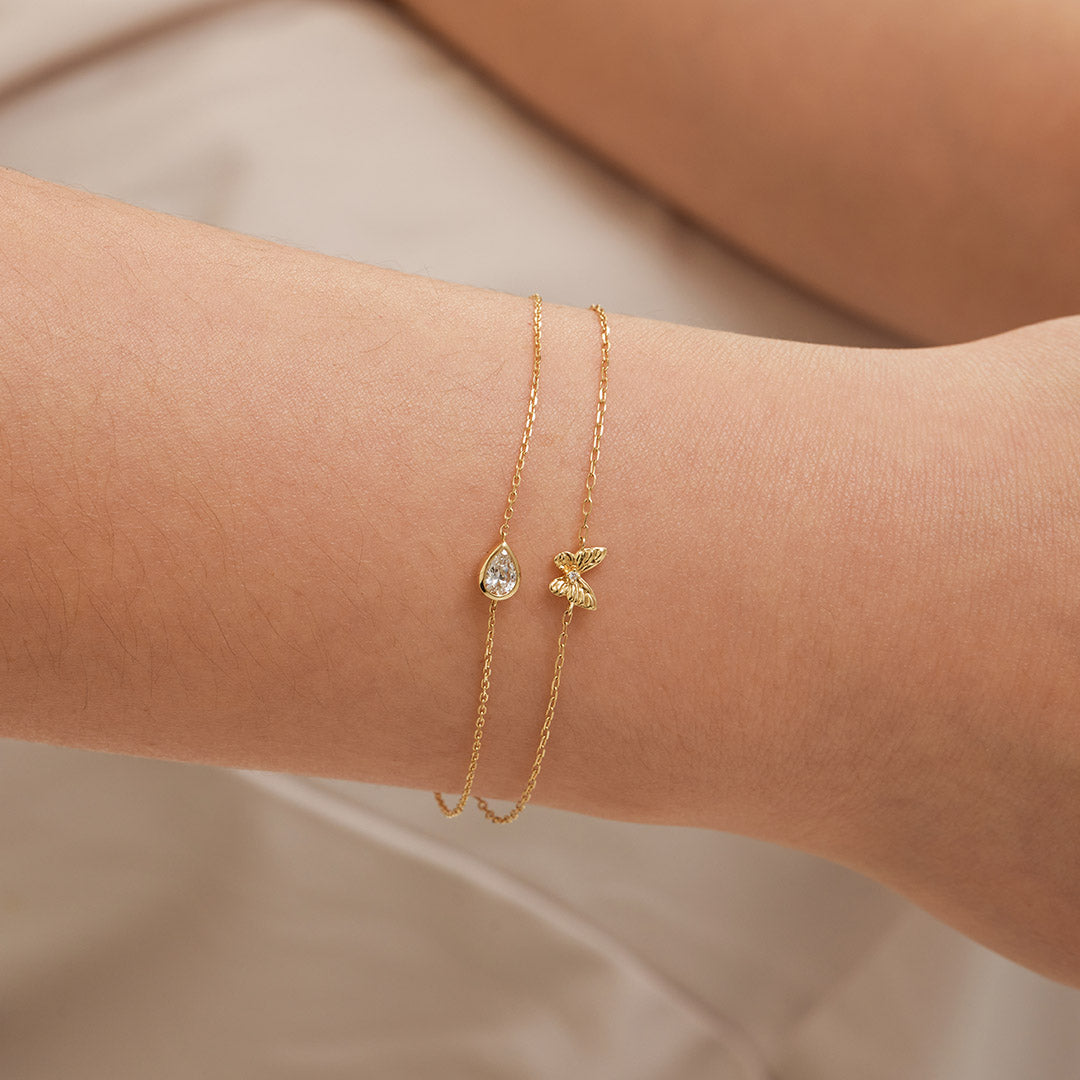 aurelie gi Lab Grown Diamond Accent Butterfly Bracelet