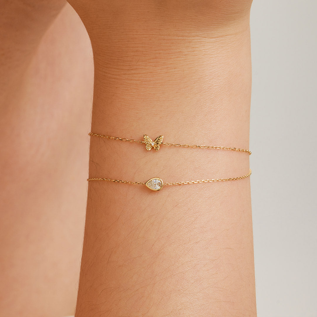aurelie gi Lab Grown Diamond Accent Butterfly Bracelet
