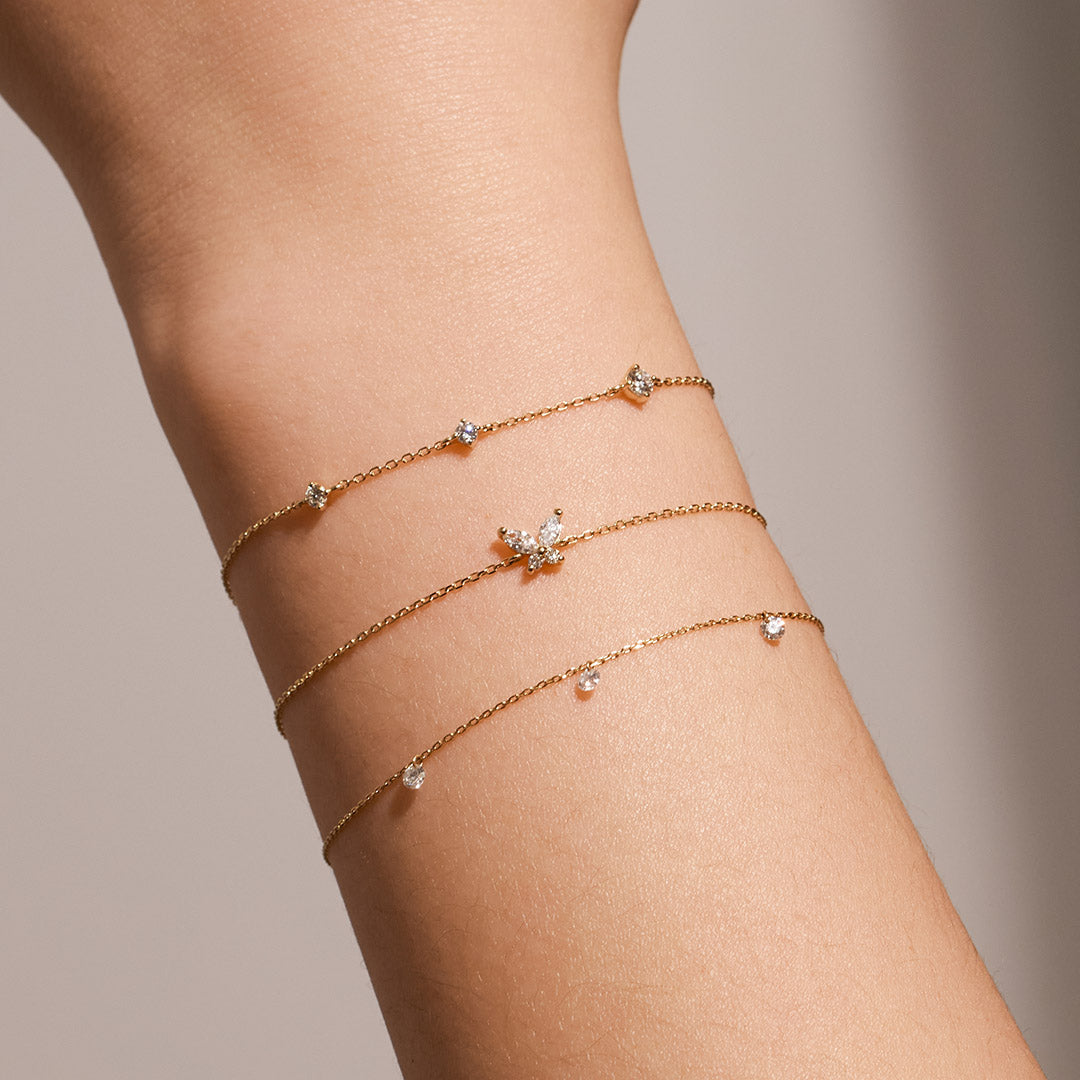 aurelie gi 14k gold Marquise Lab Grown Diamond Butterfly Bracelet