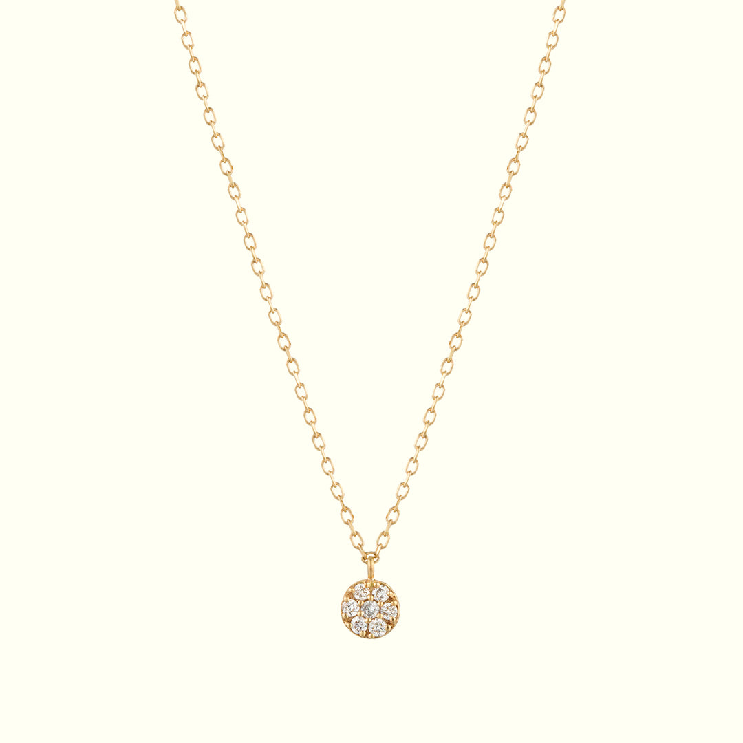 aurelie gi 14k gold Diamond Disc Necklace
