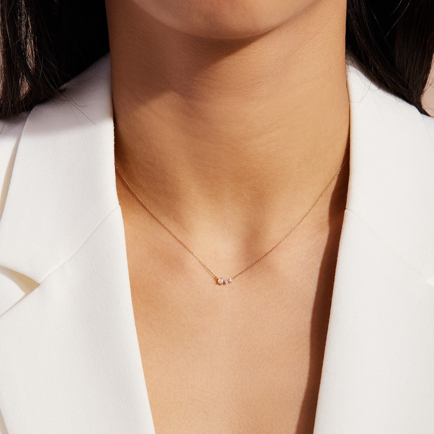 ZARA | Opal and Diamond Necklace