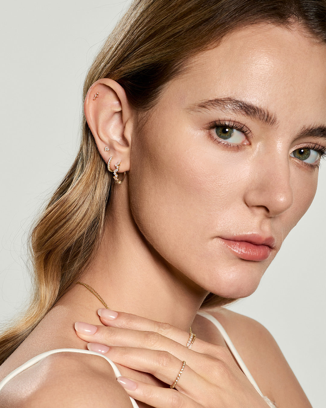 LEANDRA | Marquise and Round Lab Grown Diamond Single Huggie