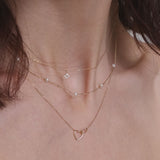 Diamond, Pearl & Interlocked Hearts Necklace Set