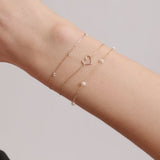 Pearl & Heart & Diamond Bracelet Set