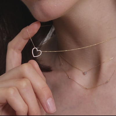 Diamond Heart Necklace Set