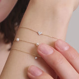 Diamond Heart & Pearl Bracelet Set-4