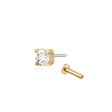 Lab Grown Diamond Threadless Flatback Earring