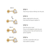 Lab Grown Diamond Threadless Flatback Earring