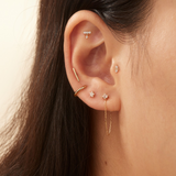 ADELE | Single Diamond Threadless Flatback Earring