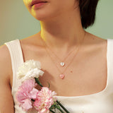 AZALEA | Pink Opal & Diamond Reversible Heart Necklace Necklaces AURELIE GI 
